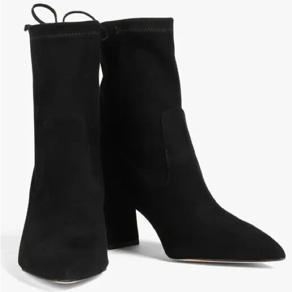 NWT Stuart Weitzman Avenue 85 City Block Booties Suede Size 11.5 Black - Picture 3 of 14